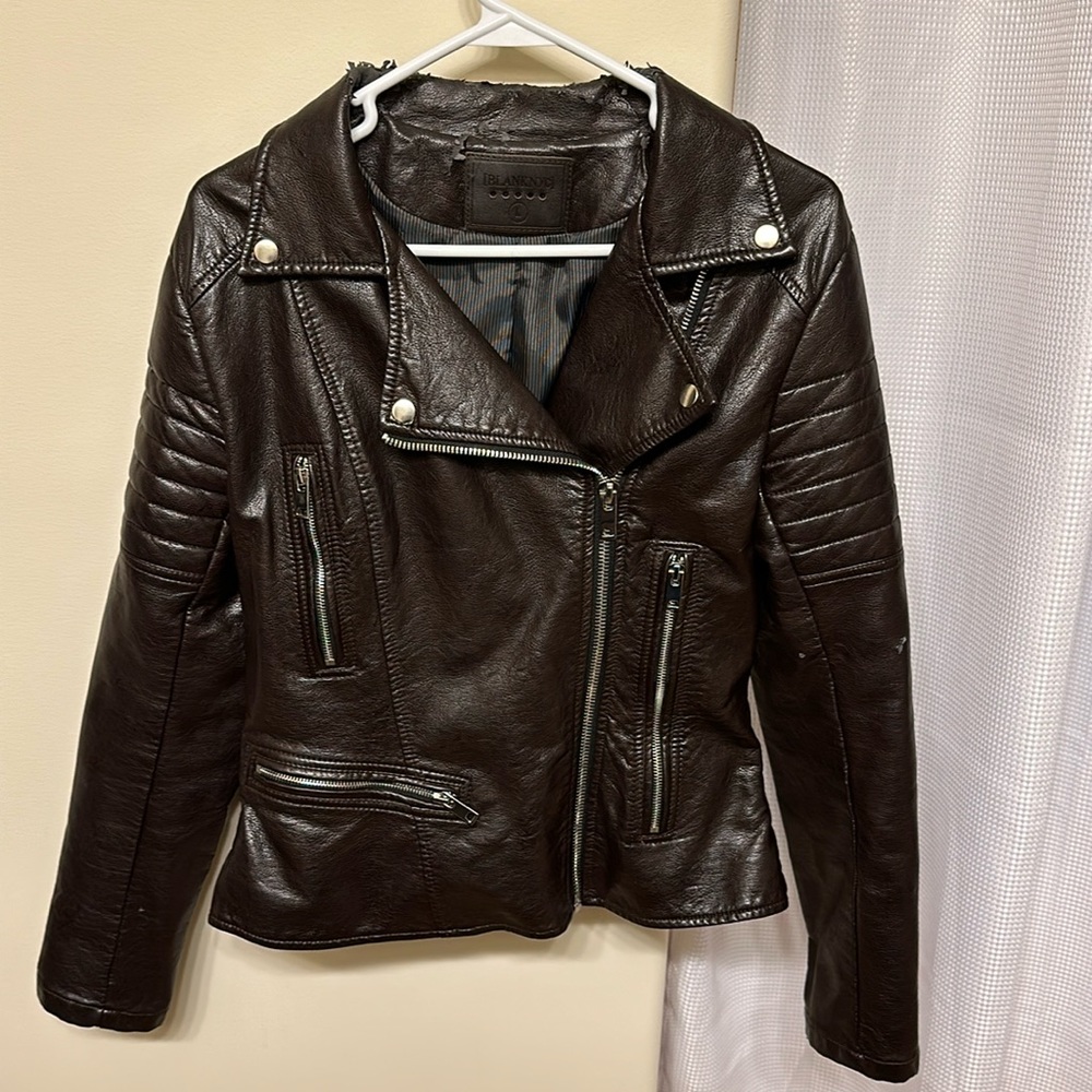 Leather moto jacket